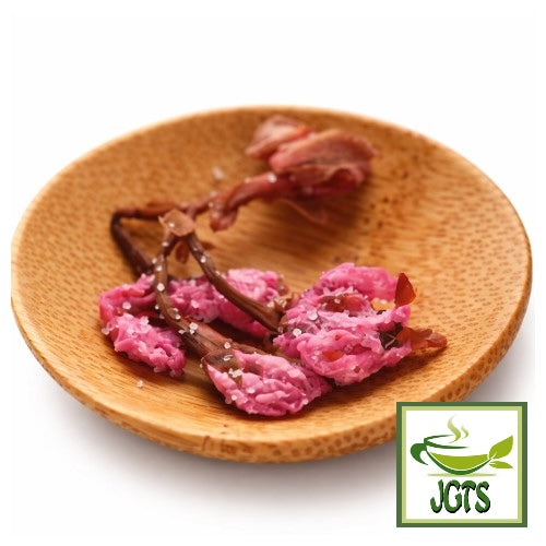 (Todaya) South Shinshu Sakura Tea - Cherry blossom tea on dish