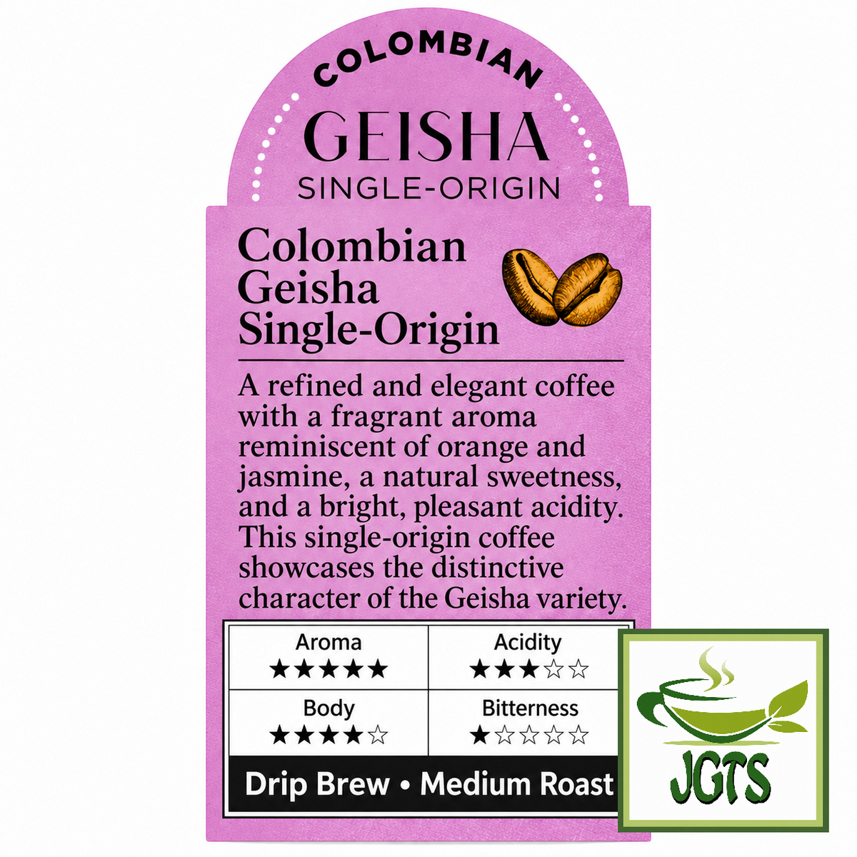 Top Value Colombian Geisha Drip Coffee - Flavor chart (E)