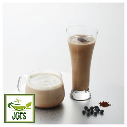 Tsuboichi Black Bean Kinako Latte - Served hot and cold in glasses