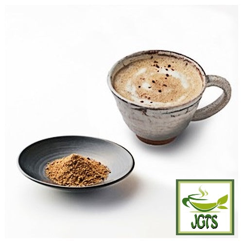 Tsuboichi Black Bean Kinako Latte - Served hot with powder