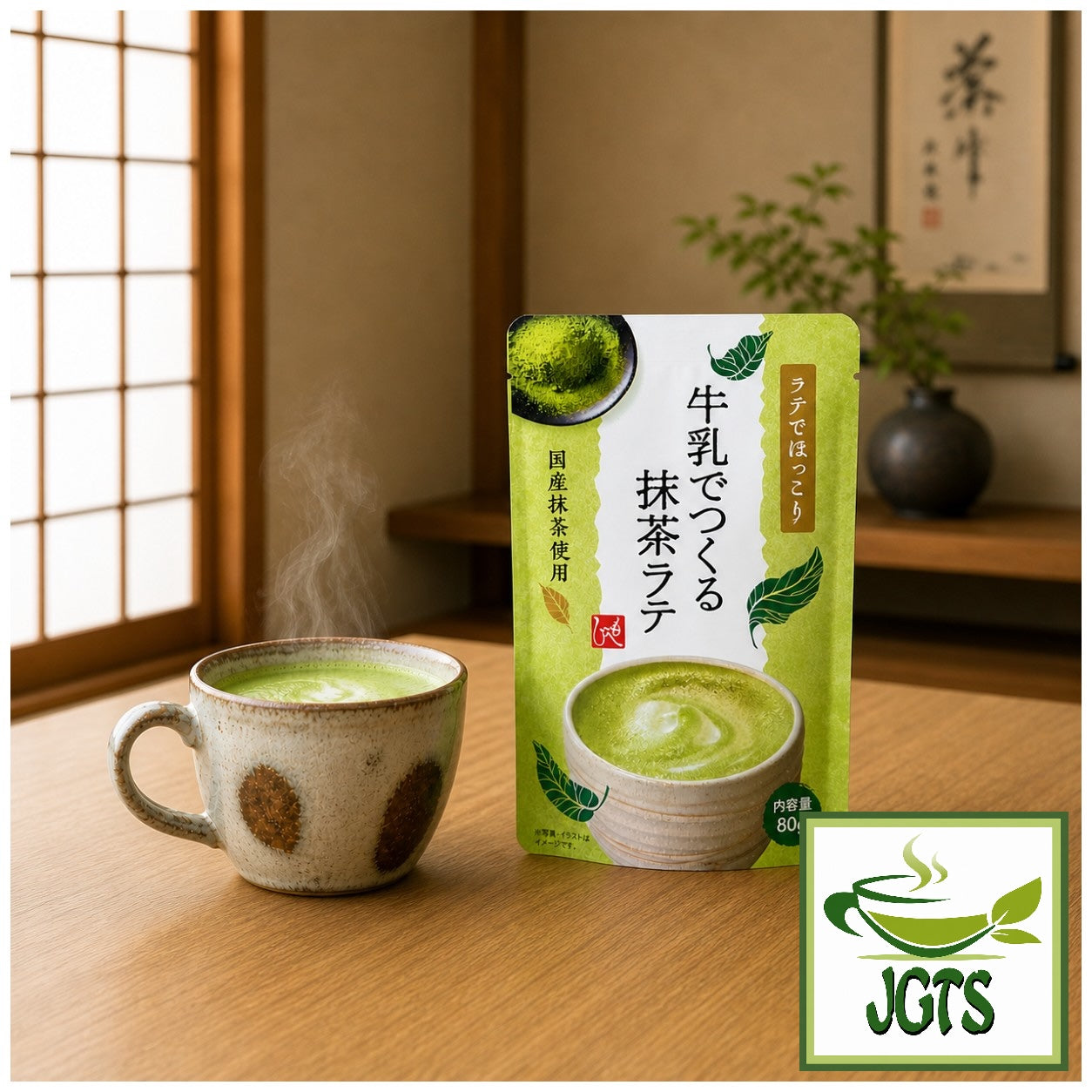Tsuboichi Matcha Latte Made with Milk - Served hot in cup