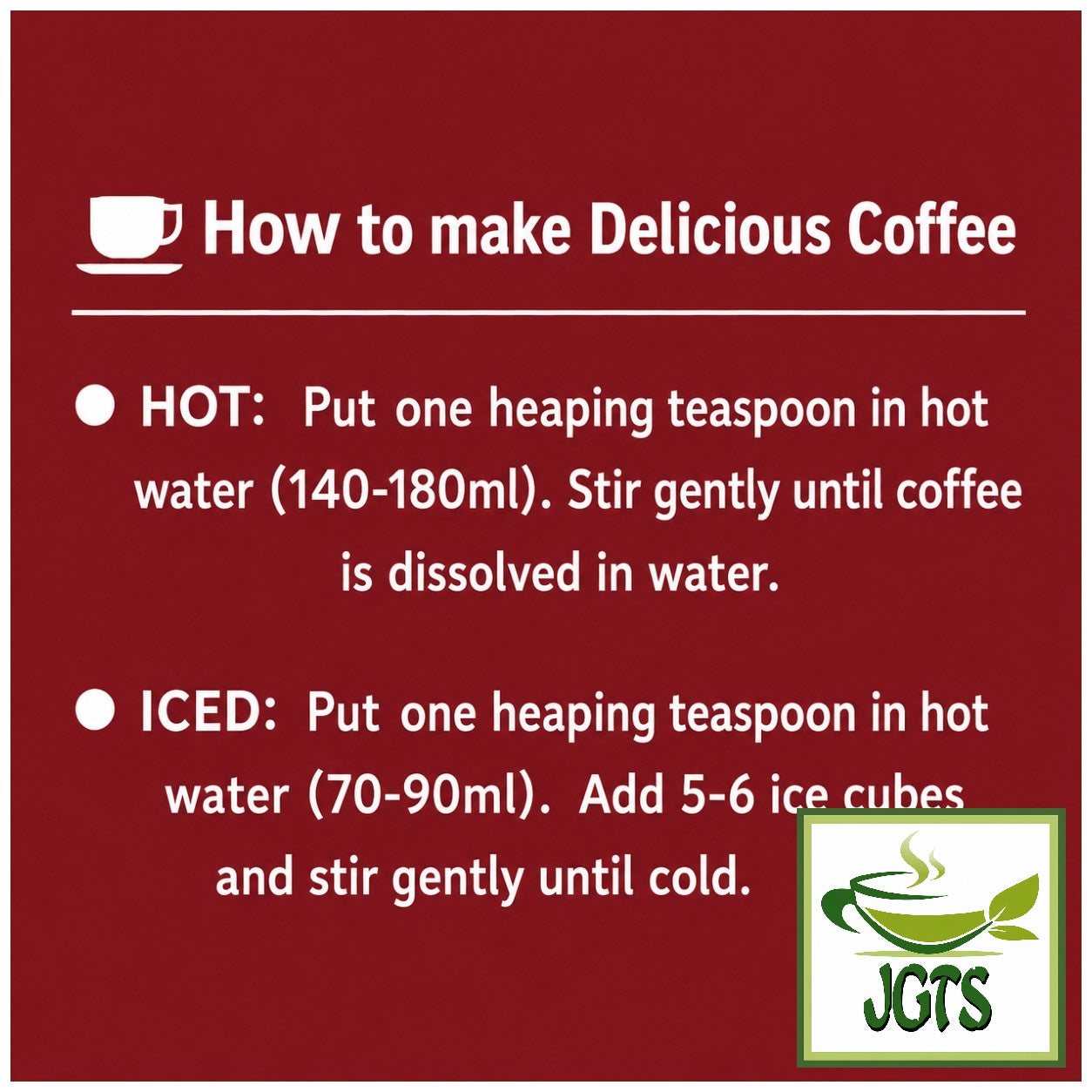 UCC - Artisan's Coffee Rich Blend Instant Coffee - Jar - How to make delicious Instant Coffee