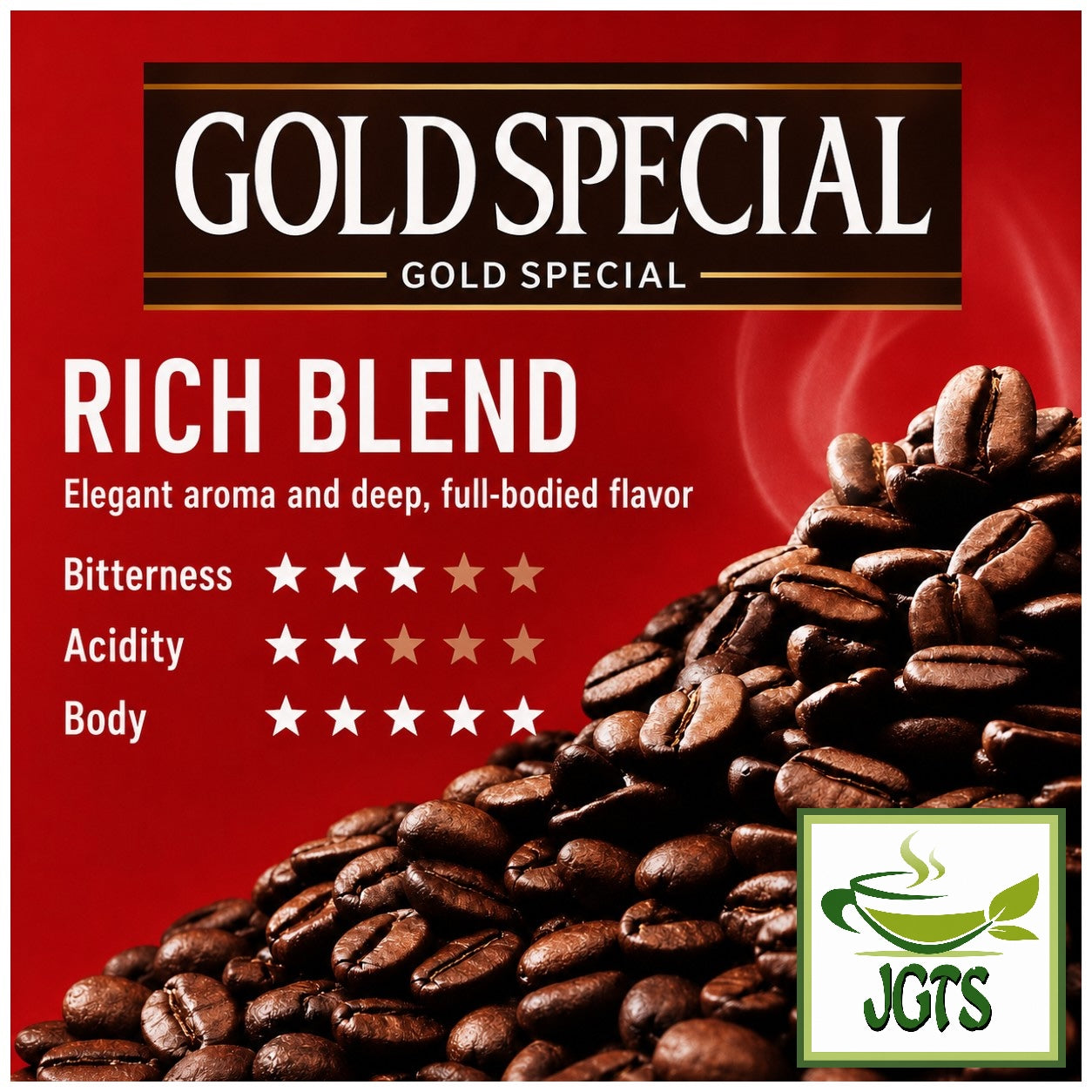 UCC - Gold Special "Rich" Blend Ground Coffee  - Flavor chart English