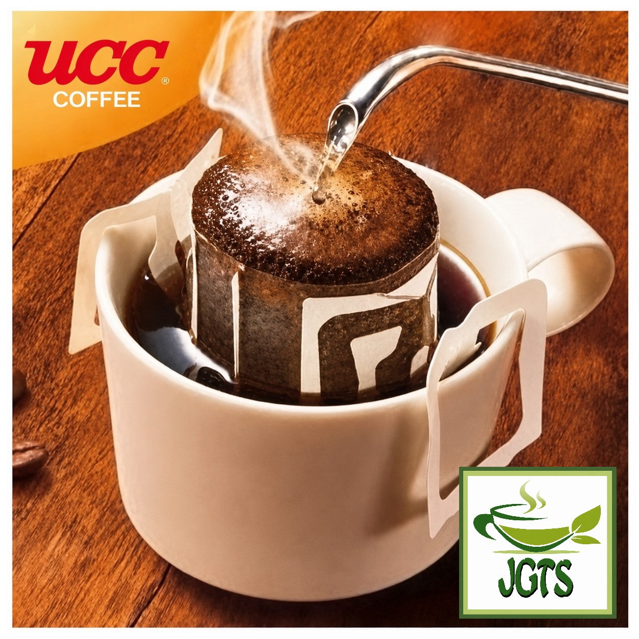 (UCC) . Oishii Caffeine-less Deep Rich Ground Coffee 8 Pack - Coffee filter packet brewed on cup