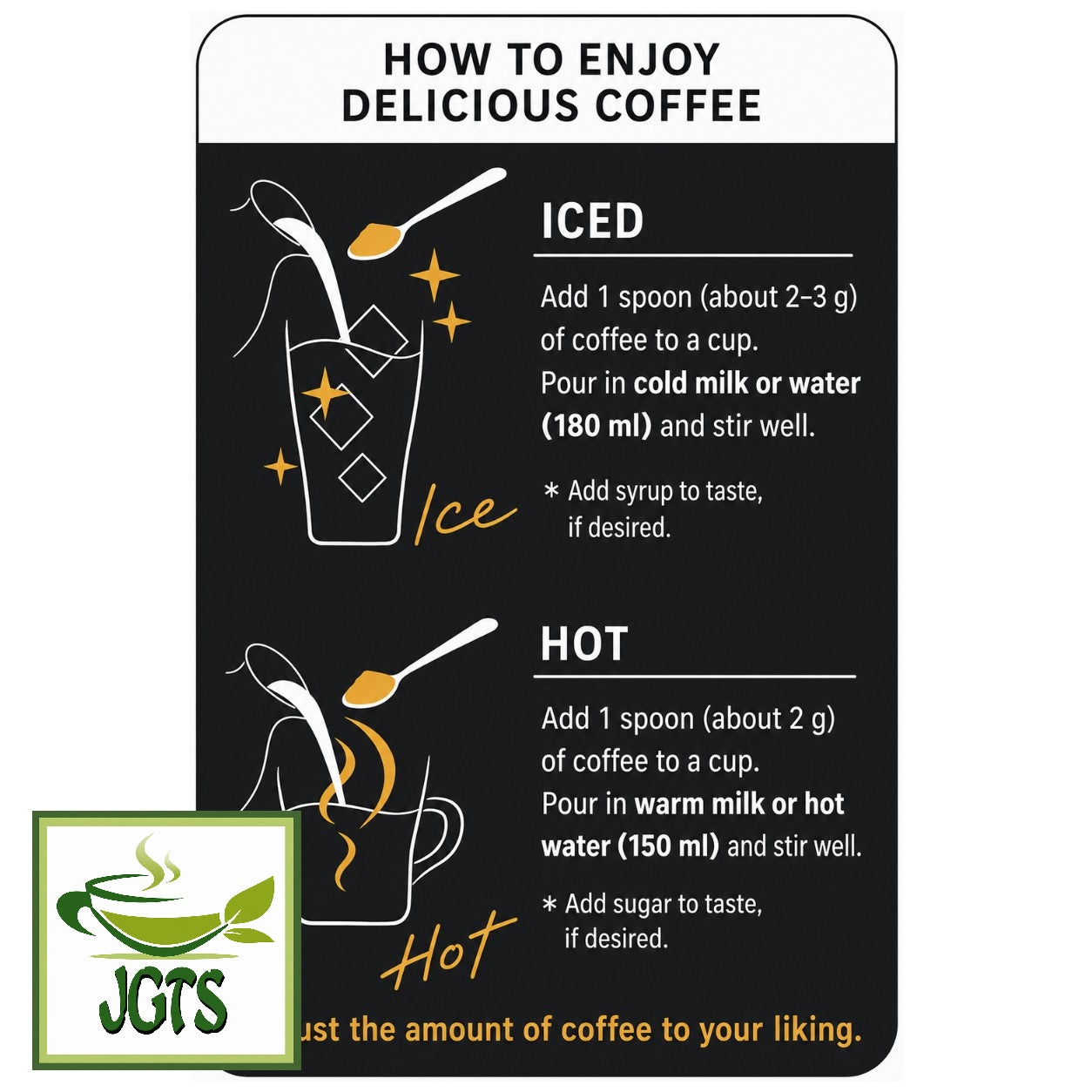 (UCC) Artisan Coffee For Cafe Au Lait Instant Coffee - Instructions how to prepare (E)