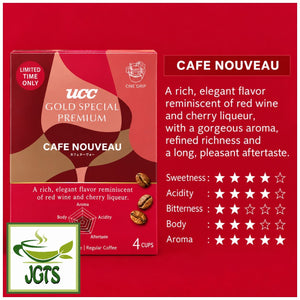 (UCC) GOLD SPECIAL PREMIUM One-Drip Coffee Cafe Nouveau (Limited Time Offer) - Coffee flavor chart (E)