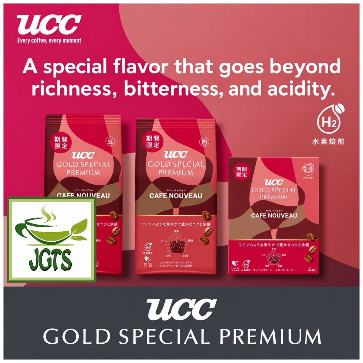 (UCC) GOLD SPECIAL PREMIUM One-Drip Coffee Cafe Nouveau (Limited Time Offer) - UCC Cafe Nouveau product line up (E)