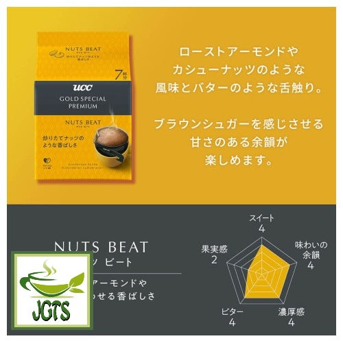 (UCC) GOLD SPECIAL PREMIUM One Drip Coffee Nut Beat- Flavor graph