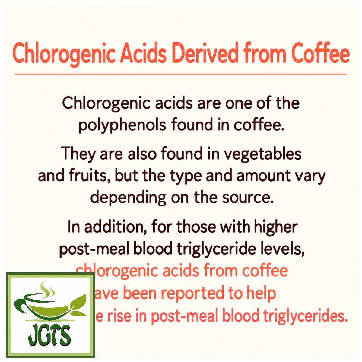(UCC) &Healthy Delicious Triglyceride Care Ground Coffee - Chlorogenic acids are one of the polyphenols found in coffee (E)