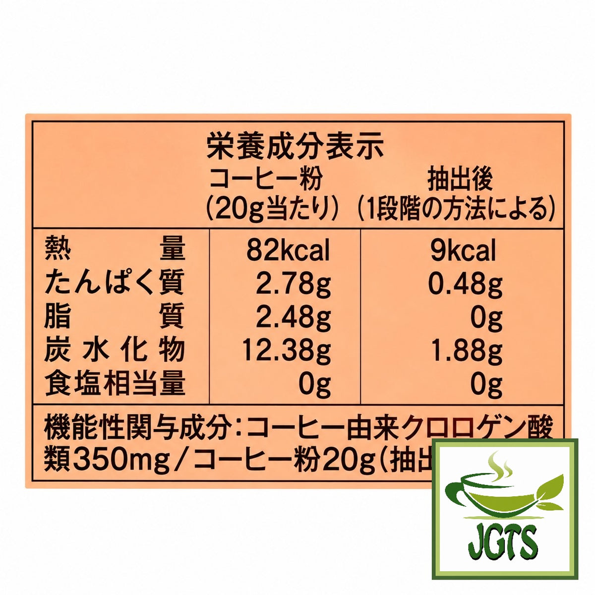 (UCC) &Healthy Delicious Triglyceride Care Ground Coffee - Nutrition information