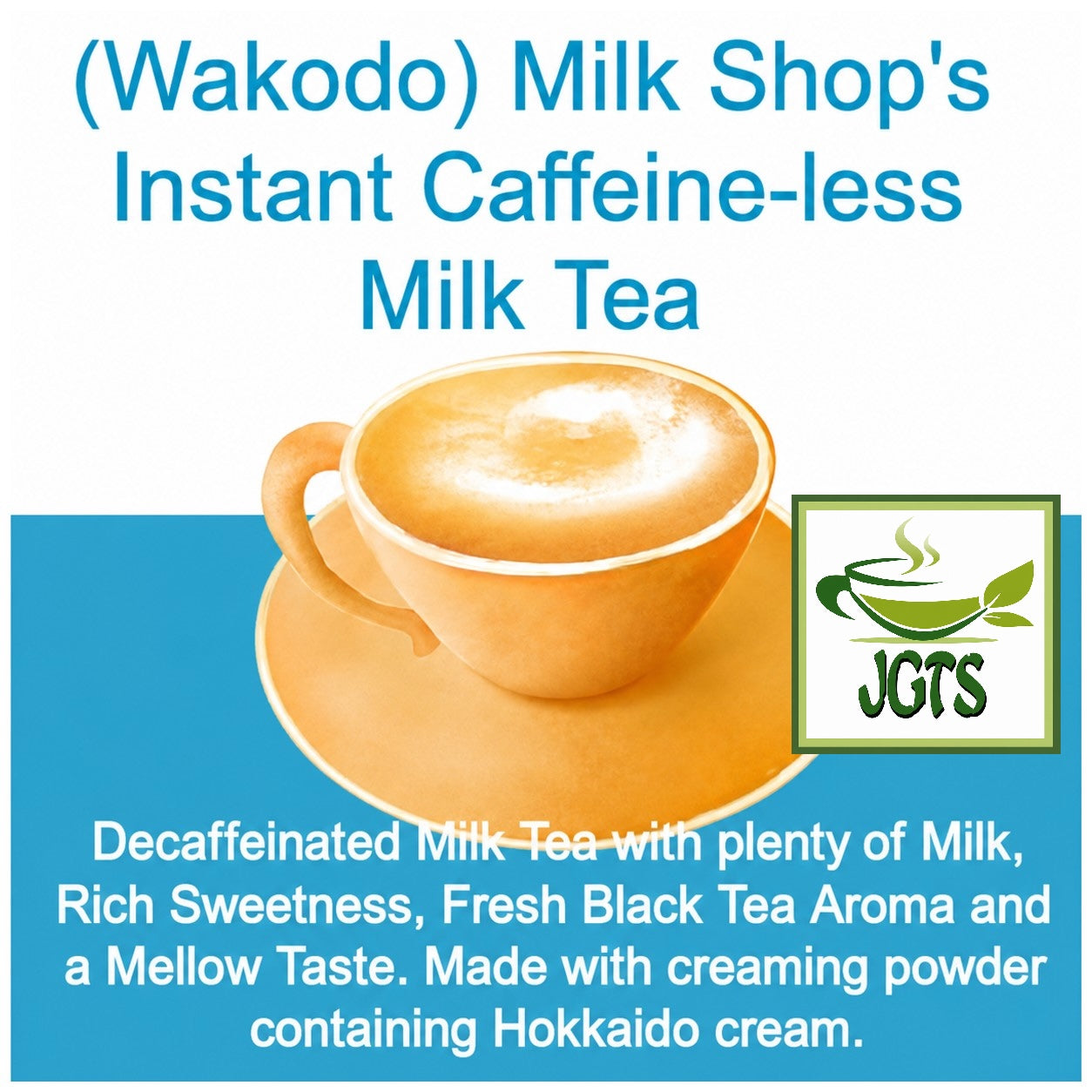 (Wakodo) Milk Shop's Instant Caffeine-less Milk Tea - Rich sweetness black tea aroma and Hokkaido cream