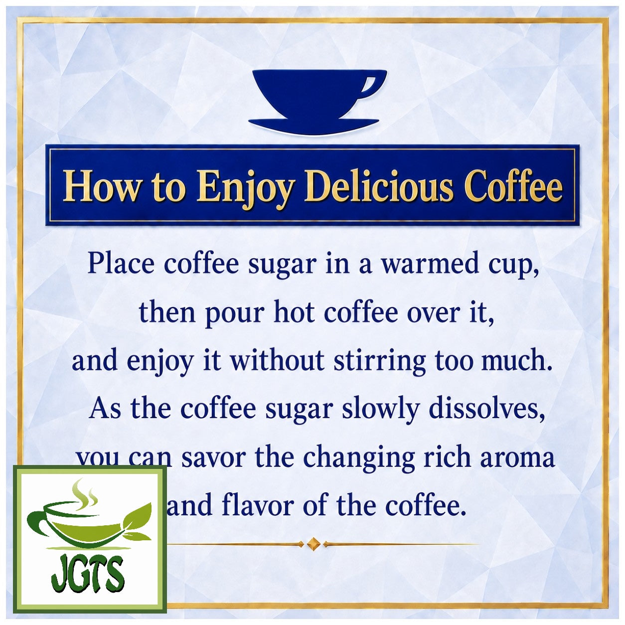 (Wellneo) Coffee Sugar - Instructions how to use Coffee Sugar (E)