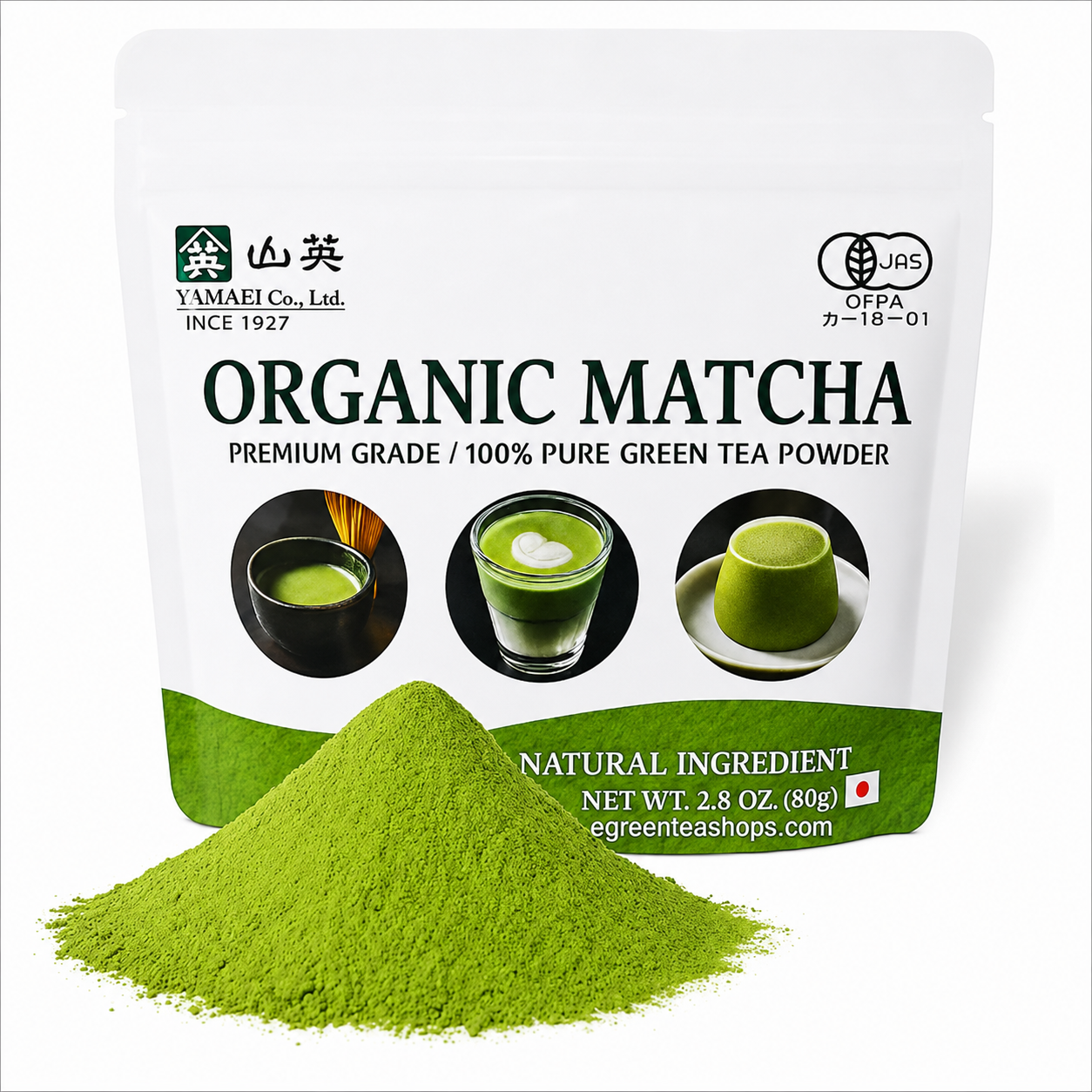 YAMAEI Organic JAPANESE Matcha - Organic JAPANESE Matcha Powder 
