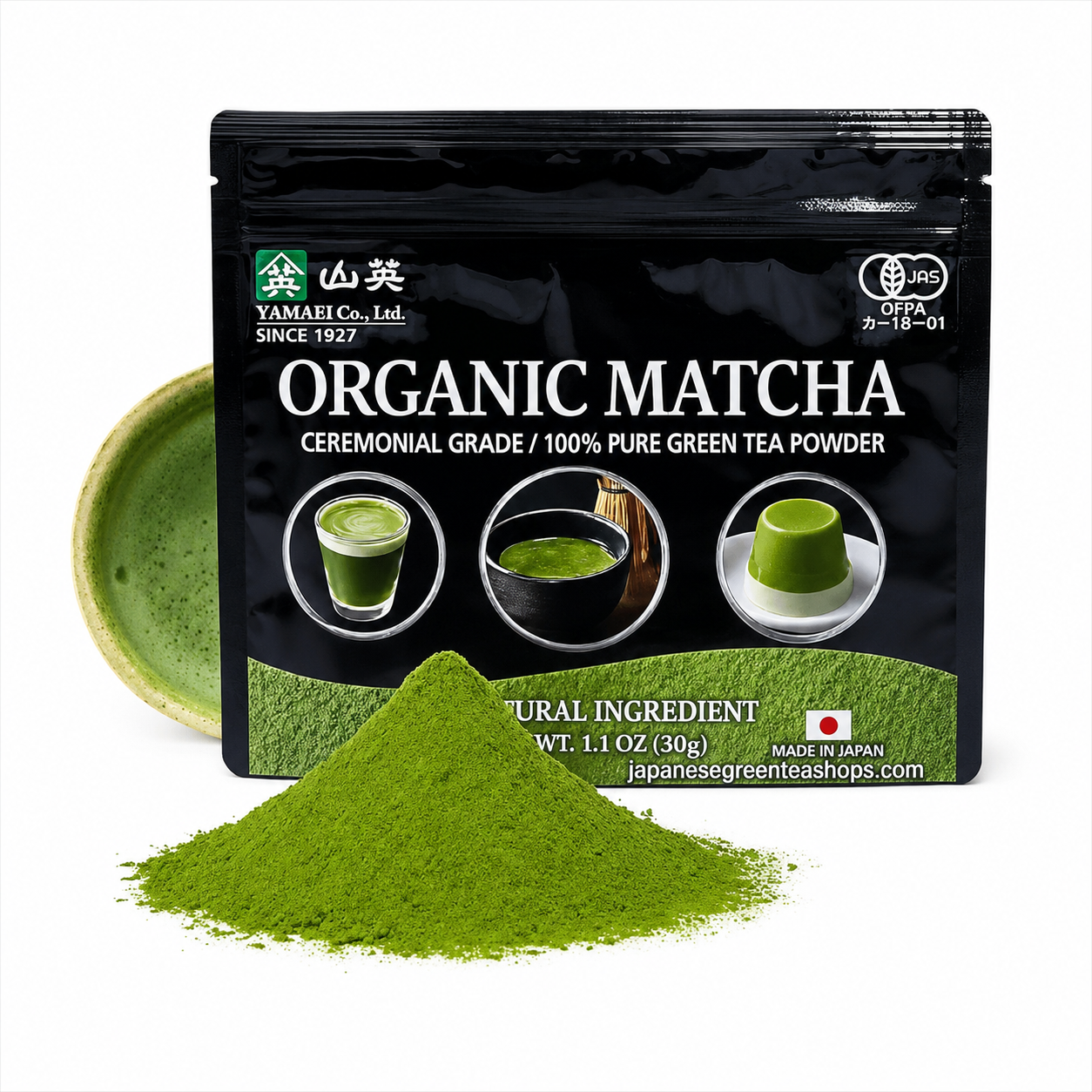 (YAMAEI) Organic JAPANESE Matcha Powder (30g) (E) 2