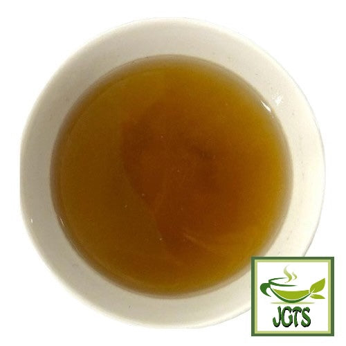 Yamamotoyama Hojicha Tea Bags - brewed in cup top view