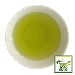 Yamamotoyama Matcha Green Tea Bags - Brewed in cup top view