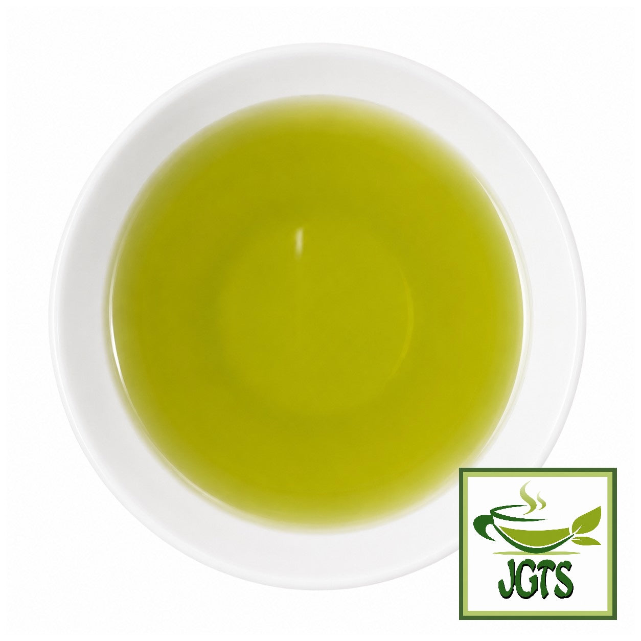 (Yamamotoyama) - Matcha Green Tea Bags - Brewed in cup top view