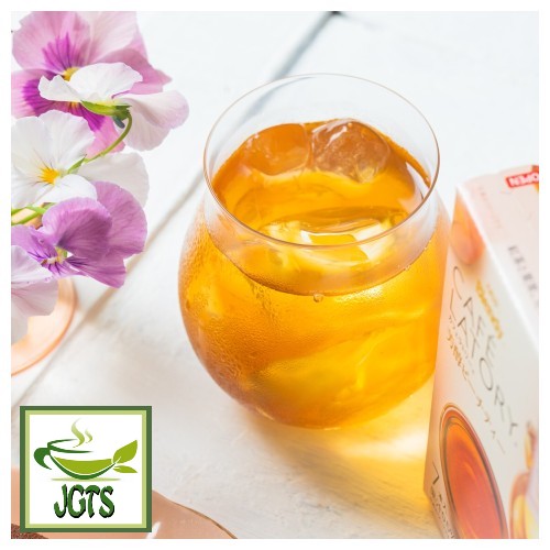 (AGF) Blendy Cafe Latory Peach Tea - Served iced in glass