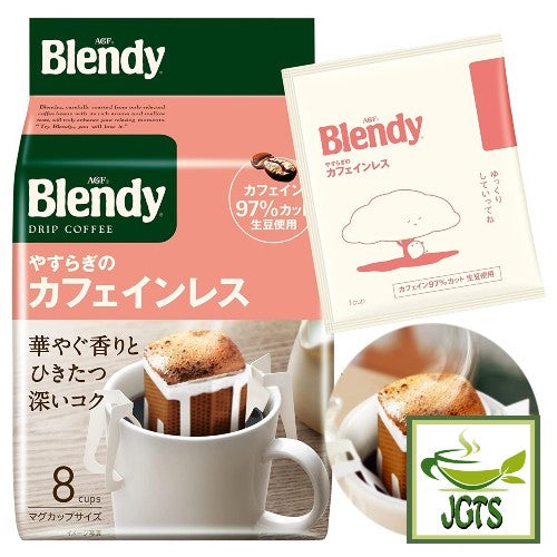 (AGF) Blendy Drip Coffee Yasuragi Caffeine-less - Package and Individual serving