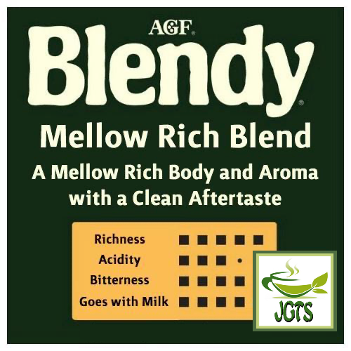 (AGF) Blendy Mellow and Rich Instant Coffee - Flavor Chart English