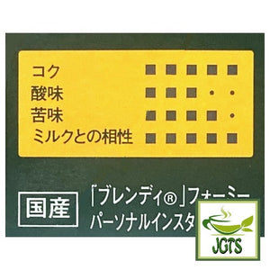 (AGF) Blendy "For Me" Instant Coffee - Flavor chart