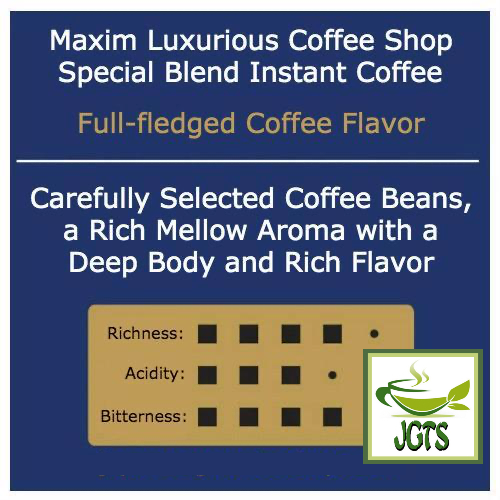 (AGF) Maxim Luxurious Coffee Shop Special Blend Instant Coffee 26 Sticks - One Stick Flavor Chart