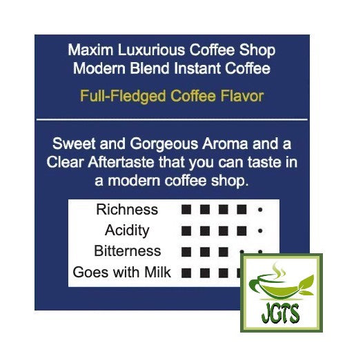 (AGF) Slightly Luxurious Coffee Shop Modern Blend Instant Coffee - Flavor chart English