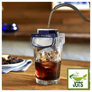 (AGF) Slightly Luxurious Coffee Shop Premium Drip Fragrant Mocha Blend (14 Pack) - Drip filter on cold glass