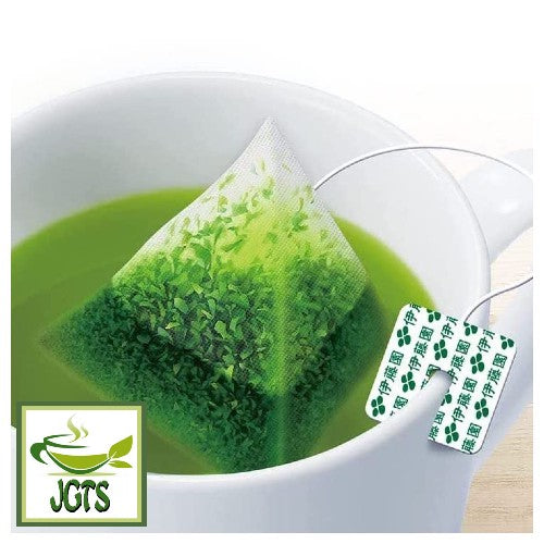 ITO EN Matcha Green Tea Premium Tea Bags - One individual tea bag in cup