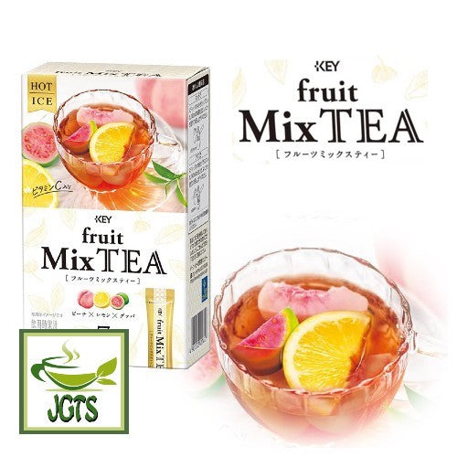 KEY Coffee FruiTEA Palette Fruit Mix Tea - Package and glass of tea
