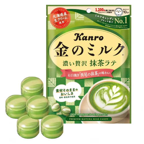Kanro Gold Milk Candy Matcha - Individually wrapped hard candy