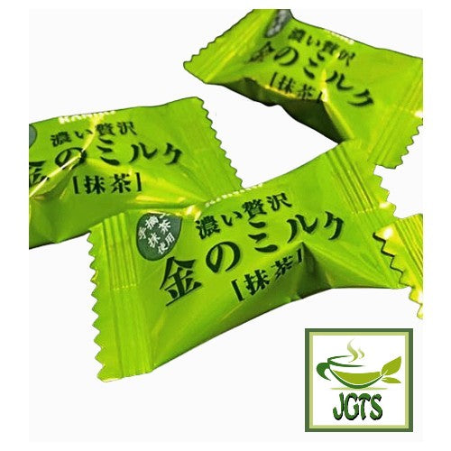Kanro Gold Milk Candy Matcha - Individually wrapped pieces