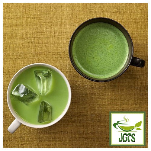 Kataoka Tsujiri Matcha Milk Koicha (160 grams) Hot and cold matcha milk in cup