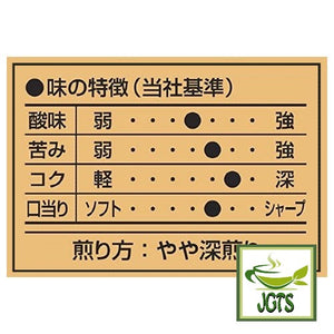 Key Coffee Toraja Blend Ground Coffee - Flavor Chart Japanese