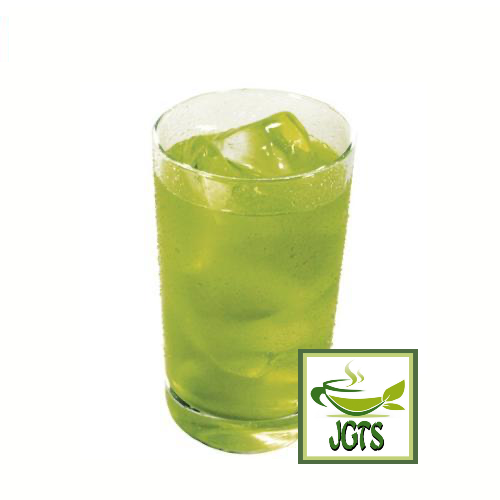 Kunitaro Delicious Caffeine-less Deep Steamed Instant Tea (40g) Brewed Cold with Ice in Glass