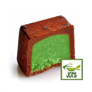 Meiji Melty Kiss First Picked Dark Matcha One Matcha chocolate piece cut view