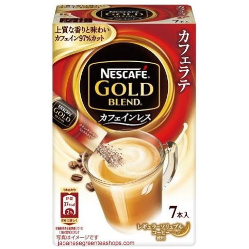Nescafe Gold Blend Cafe Latte Caffeine-less Instant Coffee 7 Sticks