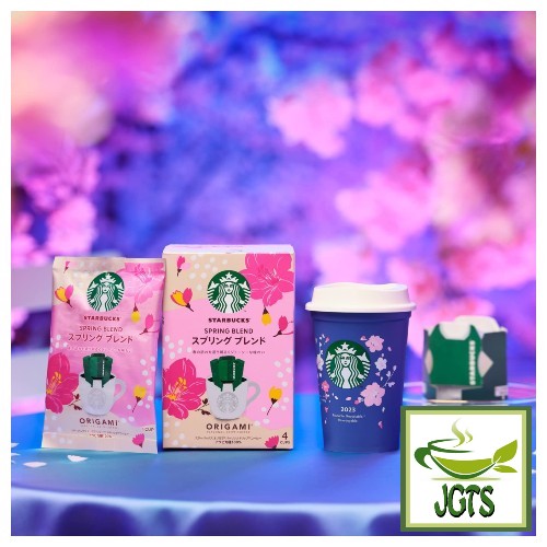 Starbucks Origami Personal Drip Coffee Spring Blend and Cup (1 Pack) - Purple with package