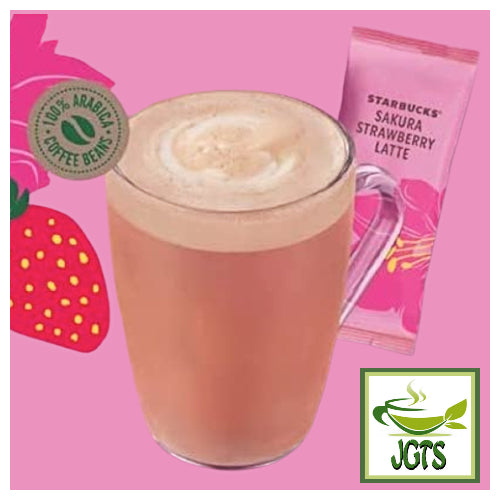 Starbucks Premium Mix Sakura Strawberry Latte - Brewed in cup and package