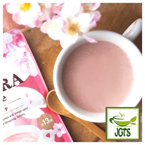 Tea Boutique Instant Sakura Latte - Hot brewed Sakura Latte in cup