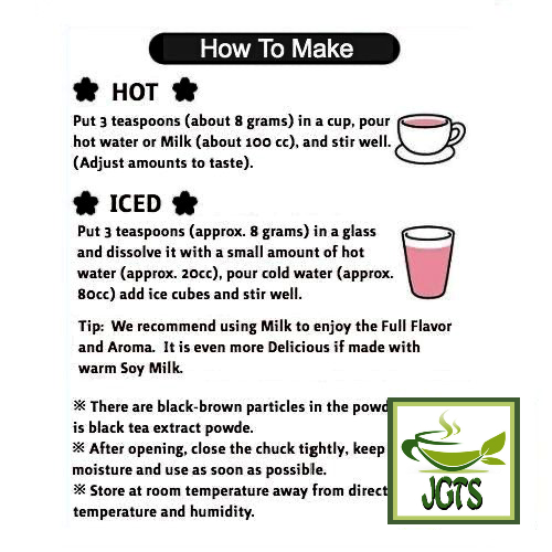 Tea Boutique Instant Sakura Latte - How to make Hot or Cold Sakura Latte English