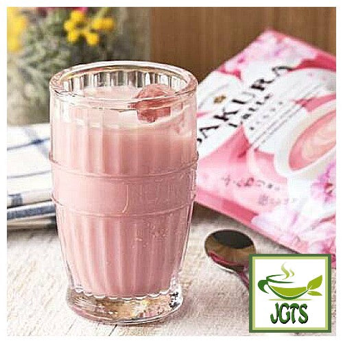 Tea Boutique Instant Sakura Latte - Iced Sakura Latte in glass