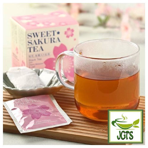 Tea Boutique Sweet Sakura Tea (Black leaf with Cherry Blossom) - Fresh brewed pot of sakura black tea